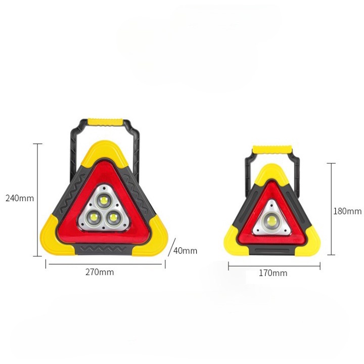 Đèn Led Cảnh Báo Khẩn Cấp Hình Tam Giác 4 Chế Độ Sáng Kiêm Nguồn Điện Dự Phòng Trangdiemxe 4 By-1058