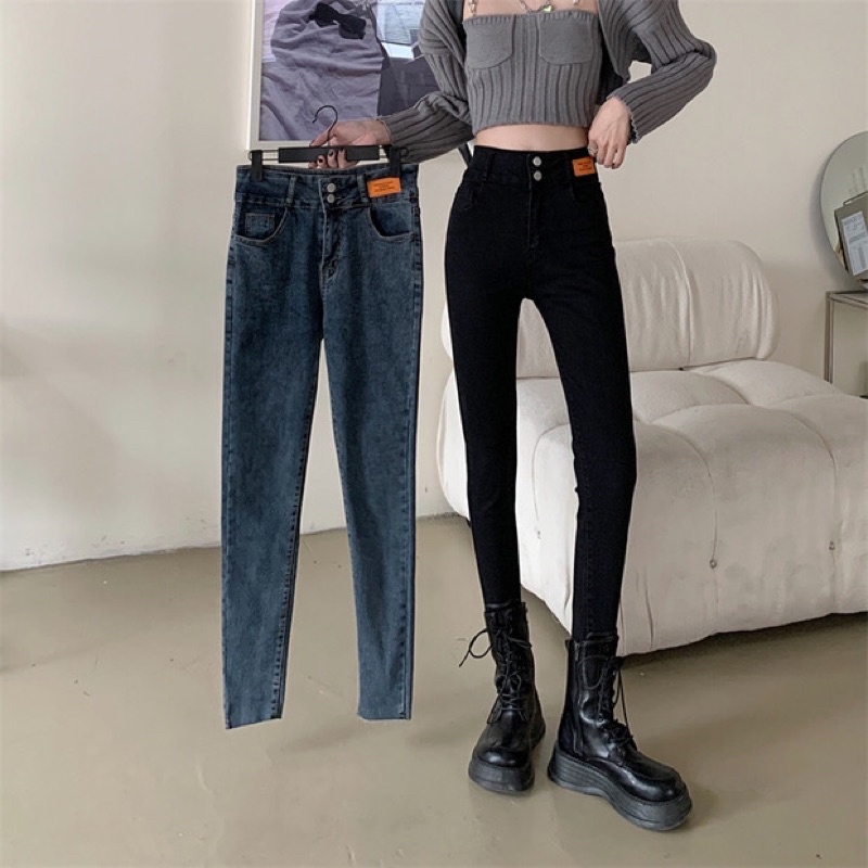 Quần jean nữ cao cấp cạp cao chất liệu bò giấy cao cấp co dãn bốn chiều❤️