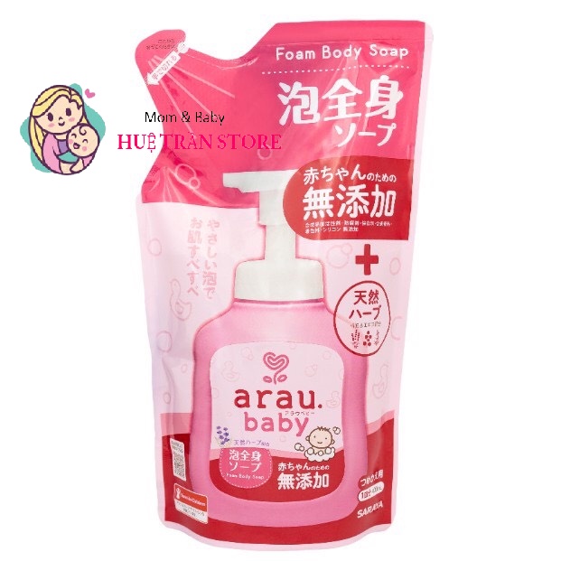 Sữa tắm gội thảo mộc Arau Baby nội địa Nhật - Chai 450ml/ túi 400ml
