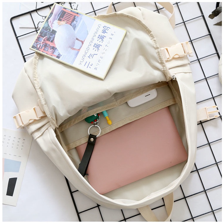 Balo ulzzang đi học chống thấm phối lưới hai đai khóa bấm giá rẻ BAG U LUD22