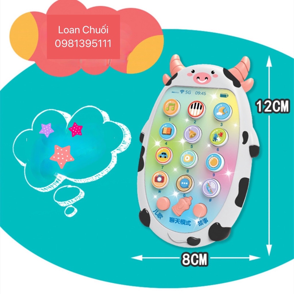Điện Thoại hình thú, Điện Thoại Đồ Chơi Có Nhạc Cho Bé, An Toàn Cho Trẻ Nhỏ-Toys89- TOYS89