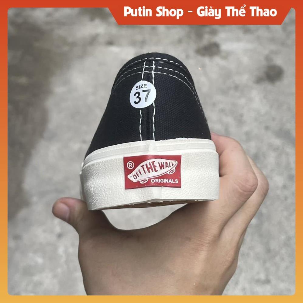 Giày Vans Claisc Lười Vault Đế Kem Nam Nữ, Giầy Van Đen Old  Skoll Full Phụ Kiện Bill Box