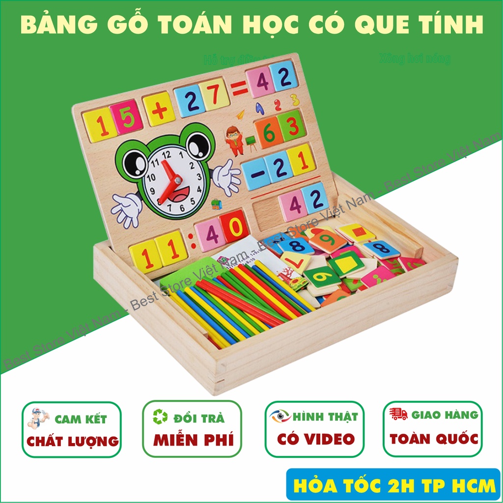 Đồ Chơi Toán Học Có Chữ Số, Que Tính, Bảng Số Bằng Gỗ, đồ chơi giáo dục thông minh, dụng cụ học tập, an toàn cho bé