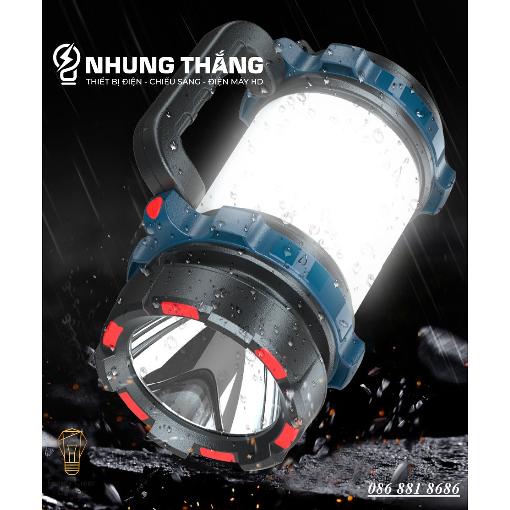 Đèn Pin Cầm Tay 2 Nguồn LED Siêu Sáng TG-TZ00904 - Pin Sạc Tích Điện - Dung Lượng Pin 2400mAh - Bảo Hành 1 Năm