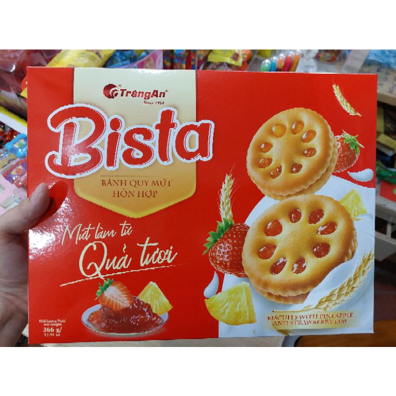 Bánh Quy Bista Mứt Dâu Tràng An Hộp 336g mẫu mới