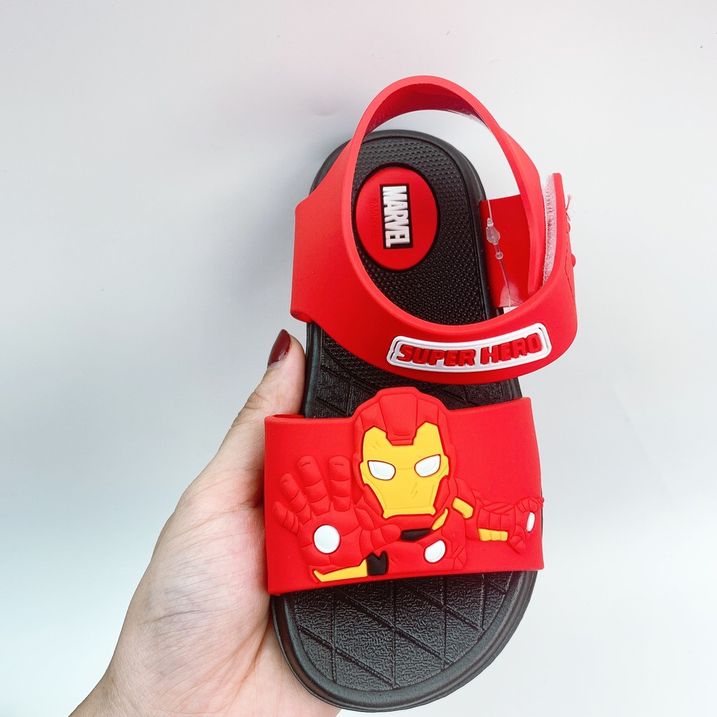 Giày Sandal Cho Bé Hình Ironman Cá Tính Đế Mềm Chống Trượt Minchu Kids SD07