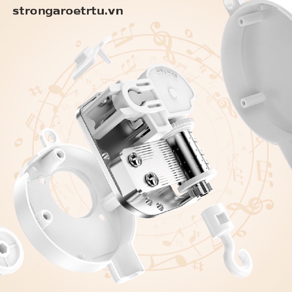 【strongaroetrtu】 Baby Mobile Crib Bed Bell Windup Movement Music Box Machine Nursery Decoration .