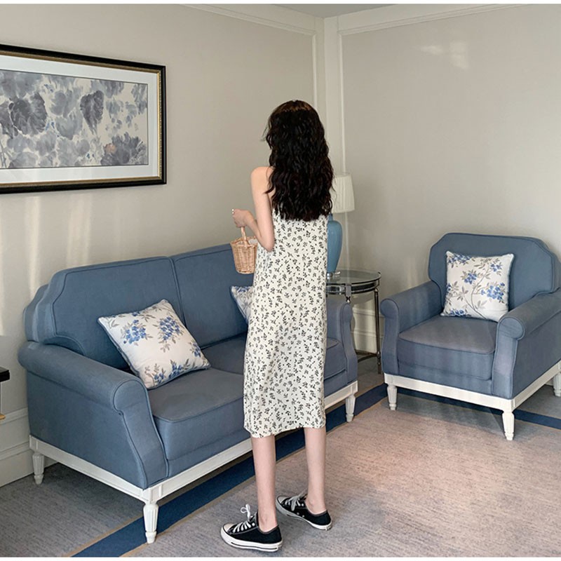 Váy Nữ 2 Dây Dáng Dài Họa Tiết Xẻ 2 Bên Chất Bao Đẹp M2157-Violet | BigBuy360 - bigbuy360.vn