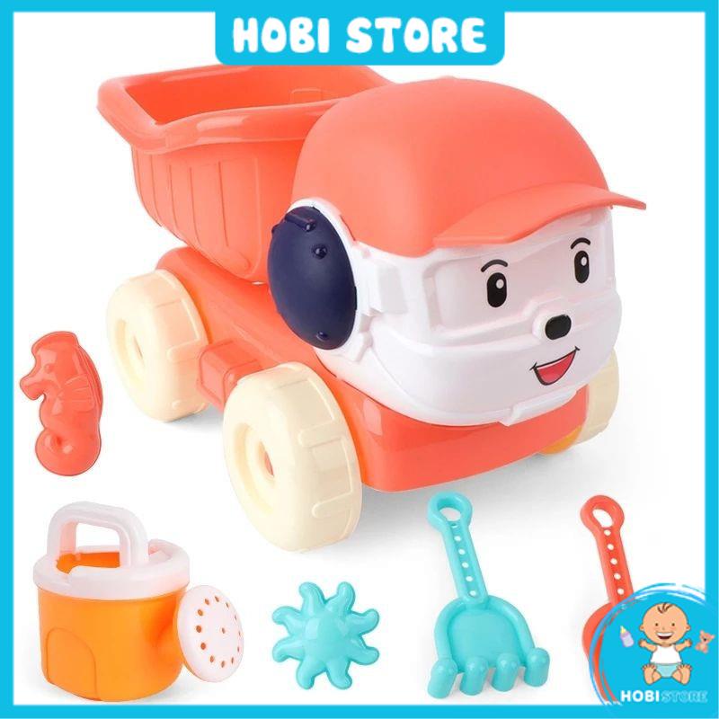 Đồ chơi xúc cát, bộ đồ chơi đi biển cho bé nhiều chi tiết, gồm khuôn chơi xúc cát đầy đủ dụng cụ cao cấp - Hobi Store