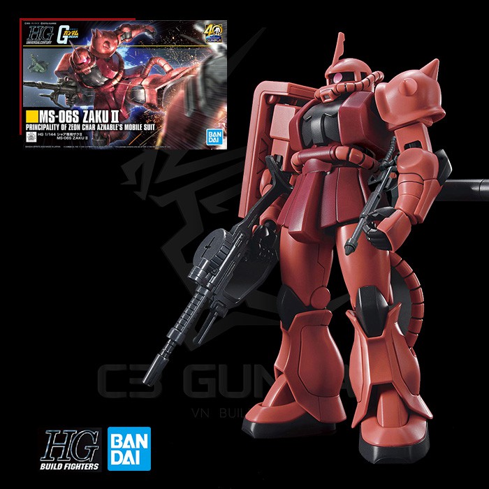 [CÓ SẴN] MÔ HÌNH GUNDAM BANDAI HG 234 1/144 MS-06S CHAR'S ZAKU II REVIVE HGUC GUNDAM UNIVERSAL CENTU