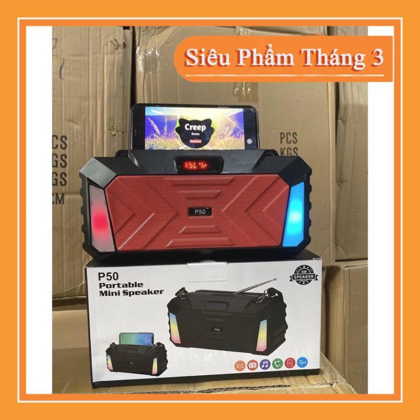 Loa bluetooth mini P50 có dây đeo nghe FM kết nối máy tính âm thanh hay bass mạnh Bảo hành đổi mới 6 tháng