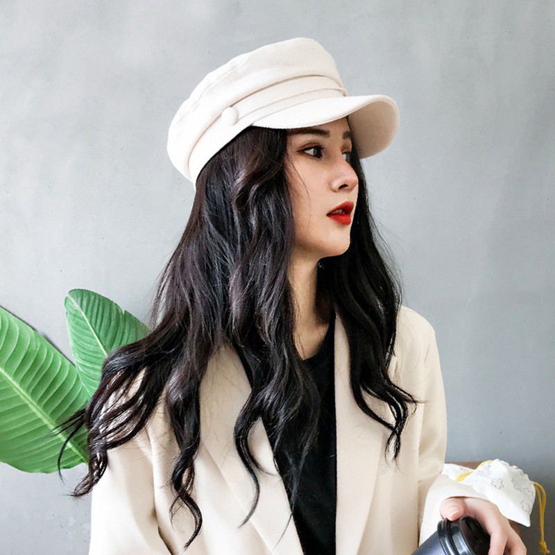 Mũ nồi beret màu xanh navy phong cách thời trang cổ điển cho nữ