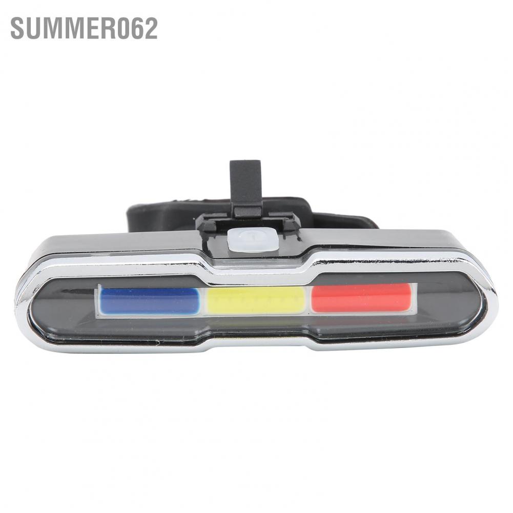 Summer062 Bike Tail Light USB Charging Trichromatic Waterproof Portable Mountain Accessories for Cycling Safety