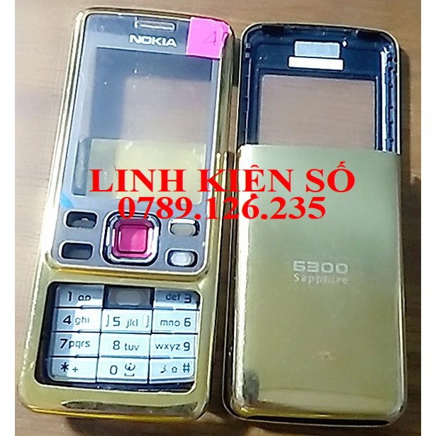 VỎ NOKIA 6300 CÓ PHÍM MÀU VÀNG