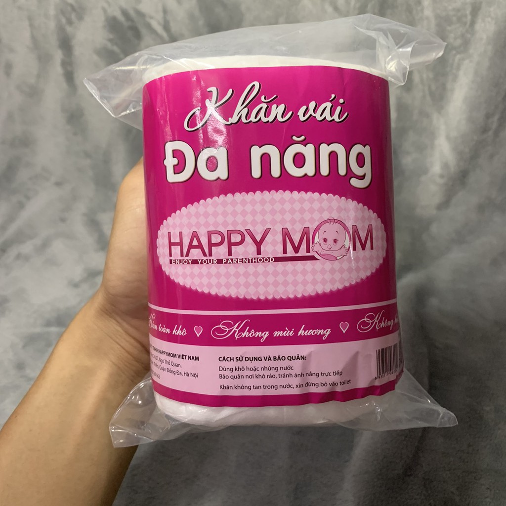 Khăn Vải Khô Đa Năng HappyMom ( Loại túi gói nhỏ ) - 100 khăn