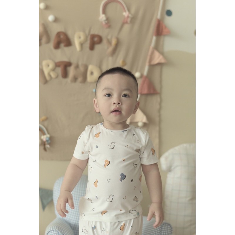 Bộ cộc tay Lil Petit in hình khủng long