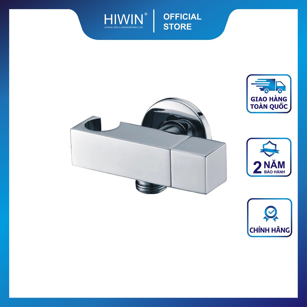 Van T chia nước, van giảm áp lực nước có đế cài chất liệu đồng mặt gương HIWIN JF-058
