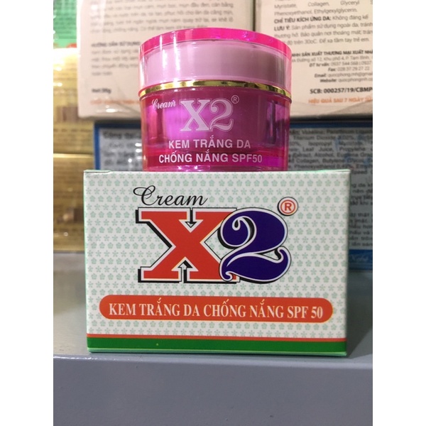 Kem x2 trắng chống nắng hủ 8g