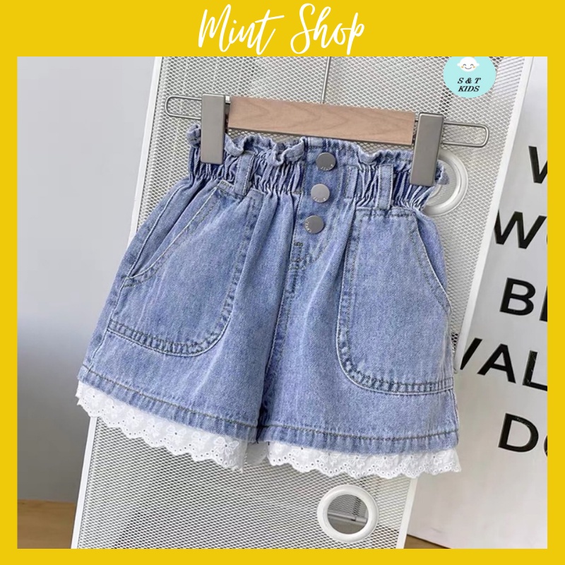 Quần đùi bé gái quần short jean giấy cho bé gái size từ 20 - 30 kg