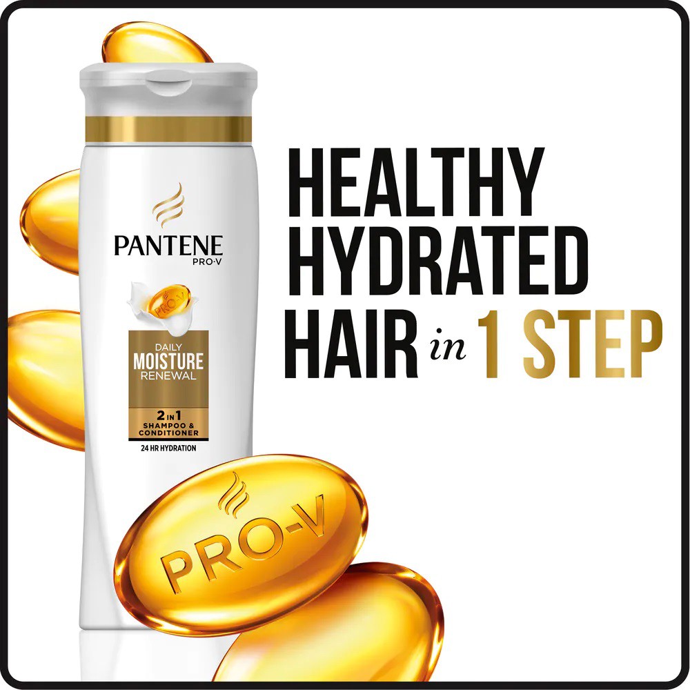Dầu gội &amp; xả 2IN1 Pantene Shampoo &amp; Conditioner 2IN1 Daily MOISTURE RENEWAL 375ml