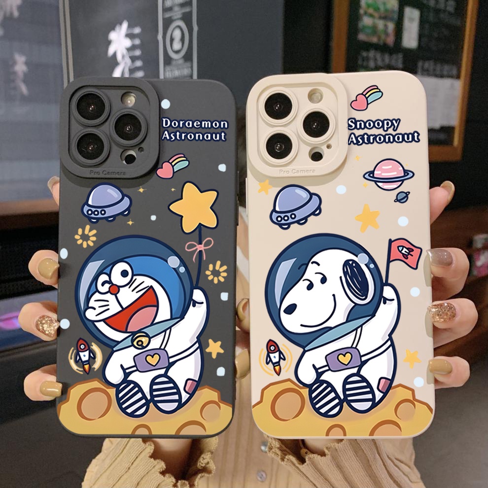 Ốp Điện Thoại Cạnh Vuông In Hình Doraemon Cho OPPO A16 A15 A16E A16k A95 Reno6 Z 5G A94 A54 A74 4G A53 A76 A96 4G A12 A5S A7
