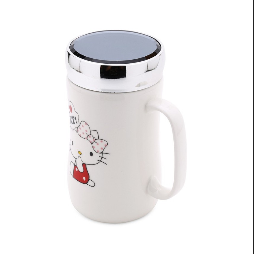 Cốc giữ nhiệt Hello Kitty 500ml giữ nhiệt tốt có gương soi 400 ml