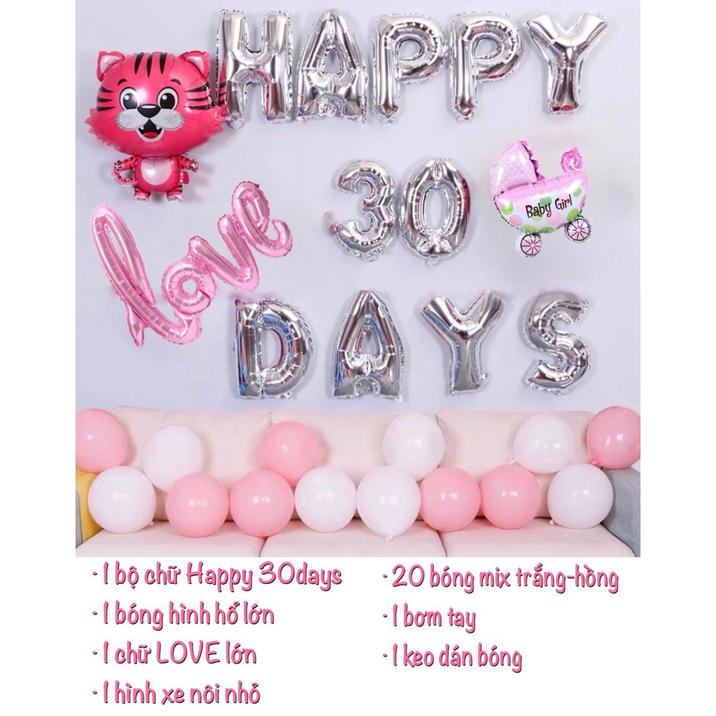 Set bong bóng trang trí sinh nhật mẫu cọp, hổ siêu dễ thương