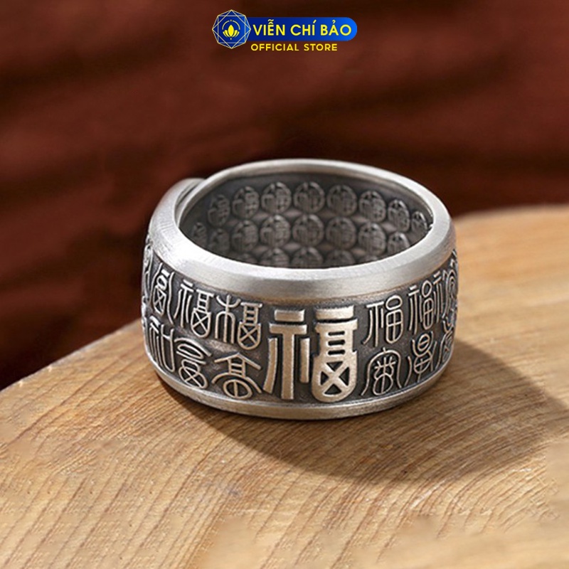 Nhẫn bạc nam Thiên Phúc nhẫn chữ phúc chất liệu bạc Thái 925 thời trang phụ kiện trang sức nam Viễn Chí Bảo N100912