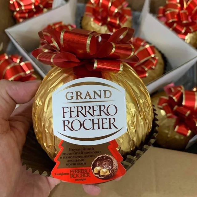 KẸO SOCOLA FERRERO ROCHER GRAND BIG HÌNH QUẢ CẦU BUỘC NƠ