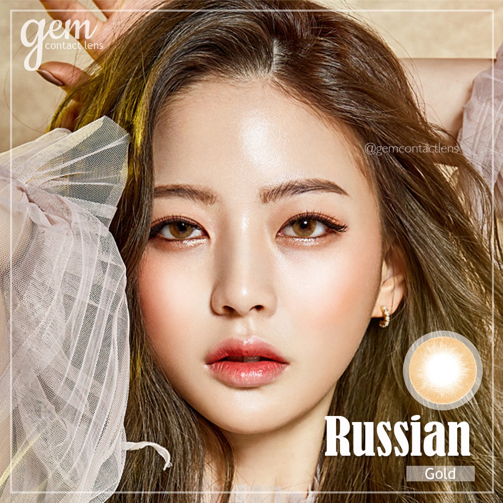 [Lens 1 ngày] Áp Tròng RUSSIAN GOLD - OLENS KOREA - Lens Ẩm Cao Không Viền Không Giãn Tự Nhiên Phù Hợp Cho Mắt Nhạy Cảm