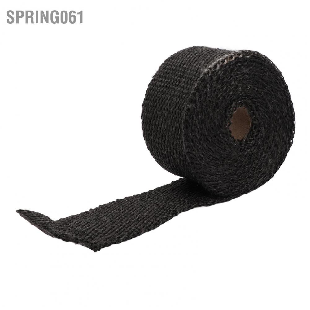 Spring061 Black Exhaust Heat Wrap Roll for Motorcycle Fiberglass Shield Tape Car