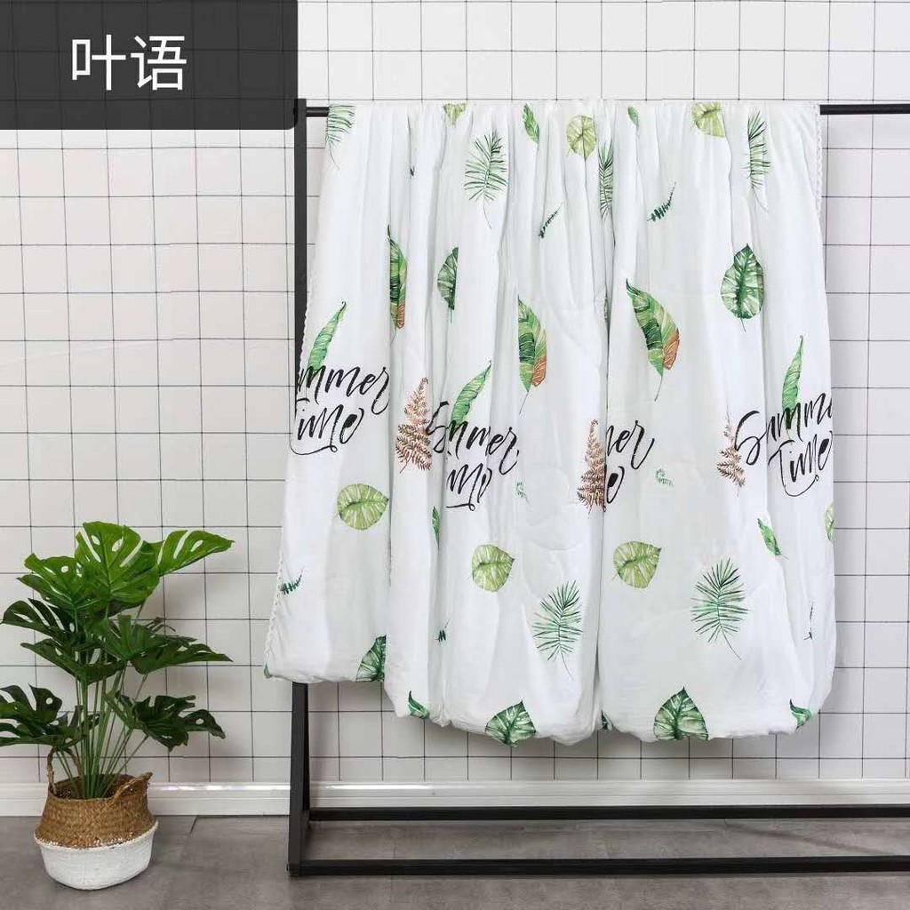 Chăn hè trần bông cotton đũi mềm mịn - Lá Xanh FS