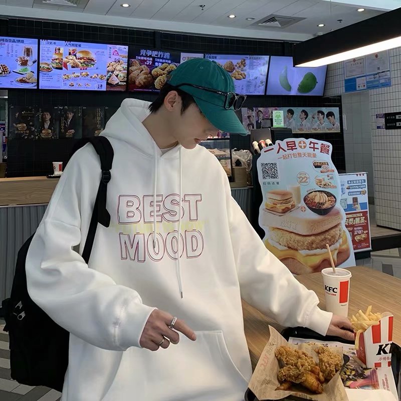 Áo hoodie dáng rộng phong cách đại học thường ngày kiểu Hàn thời trang mùa đông size lớn M-5XL cho nam