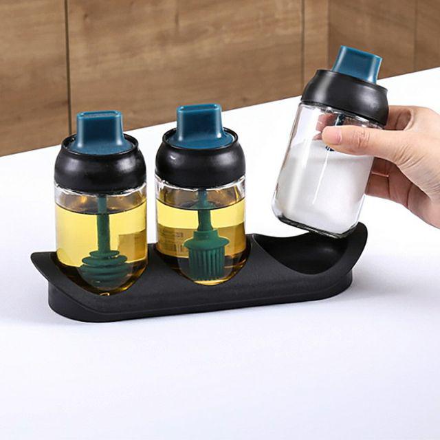 Hủ gia vị bằng thủy tinh cao cấp kèm muỗng thìa tiện lợi cho nhà bếp