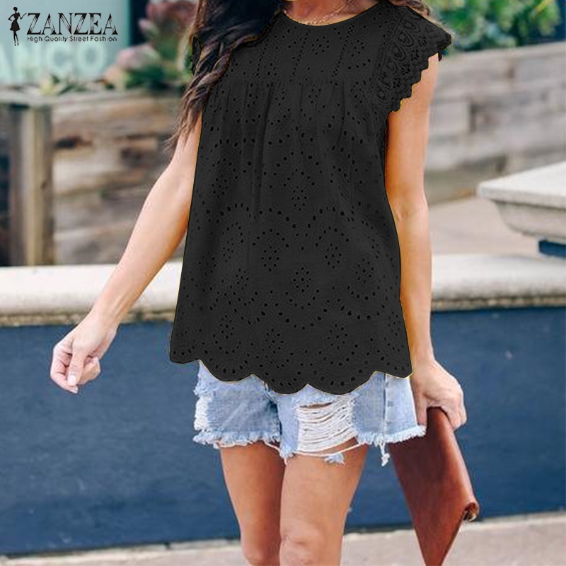 Áo sát nách ZANZEA cổ tròn thời trang mùa hè dành cho nữ | BigBuy360 - bigbuy360.vn