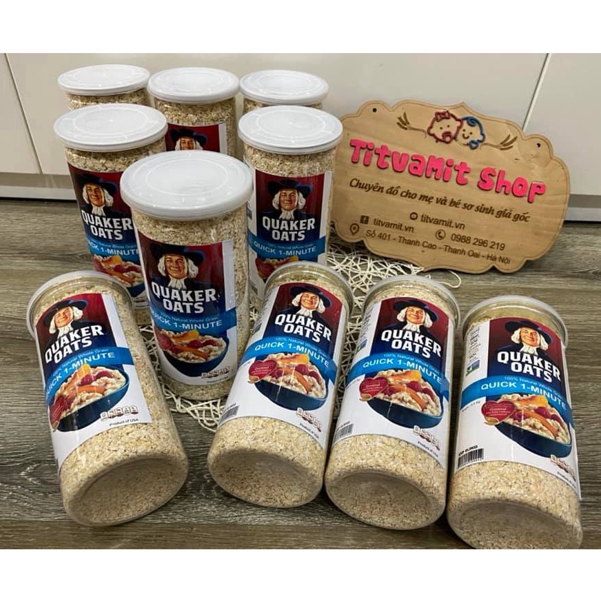 [Bổ sung chất xơ] Yến mạch cán vỡ quaker, yến mạch cho bé ăn dặm