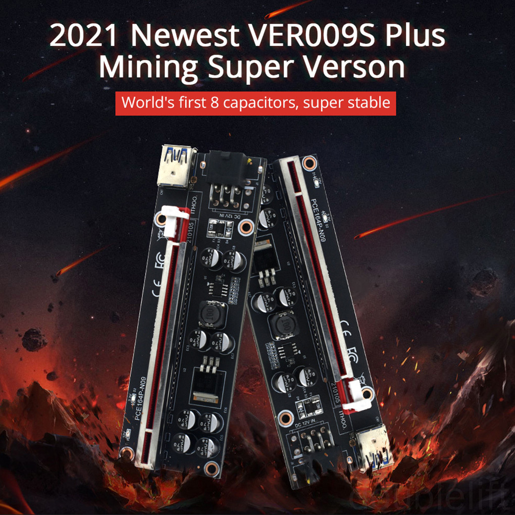 Ver009S Plus PCI-E Riser Board 1x to 16x Adapter Card USB 3.0 PCI-E Extender Board doublelift store