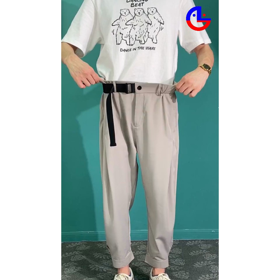 Quần baggy nam Hàn Quốc cao cấp đẹp vải thái co giãn free size | BigBuy360 - bigbuy360.vn