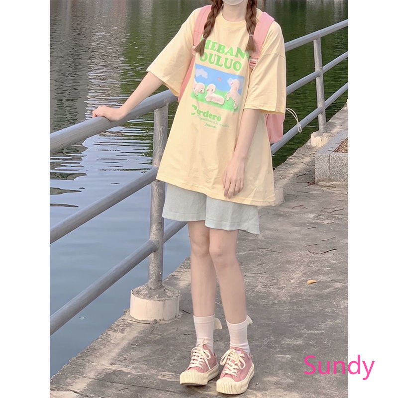 Bộ Đồ Thể Thao Ngắn Tay Thời Trang Mùa Hè Hàn Quốc Dễ Thương Dành Cho Nữ