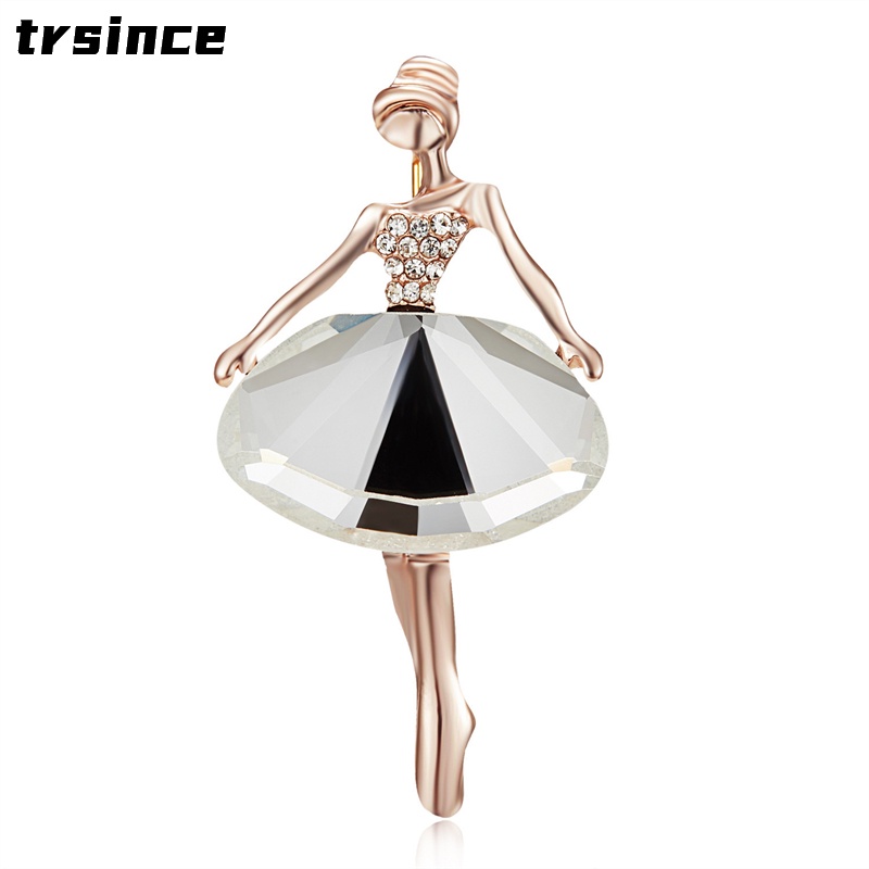 Ghim Cài Áo Hình Vũ Công Ba Lê Đính Đá Trong Suốt Thanh Lịch Sang Trọng Và Tinh Tế Cho Nữ