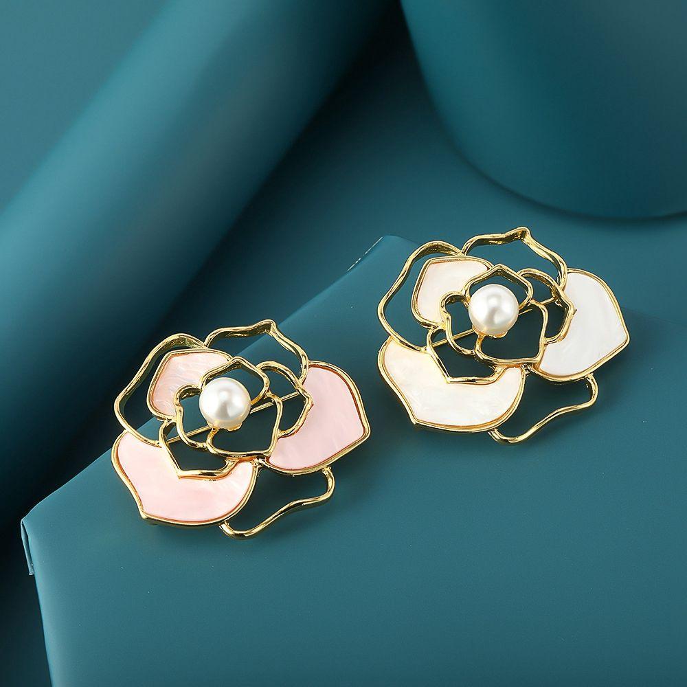 Ghim Cài Áo Hình Hoa Trà Đính Đá Thời Trang Cho Nữ