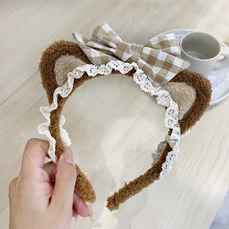 Băng Đô Tai Mèo Phối Ren Đính Chuông Phong Cách Lolita