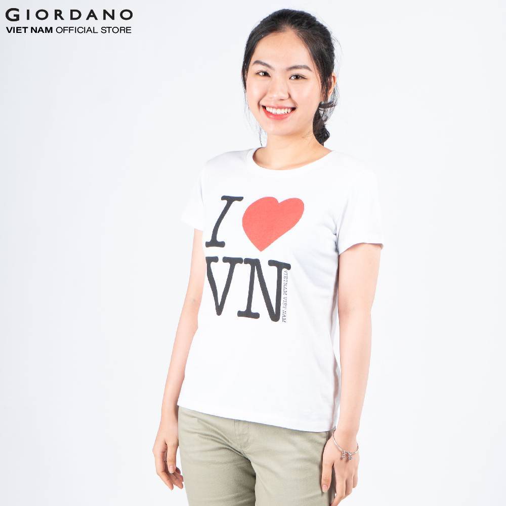 Áo Phông Nữ In Slogan Giordano 05394366