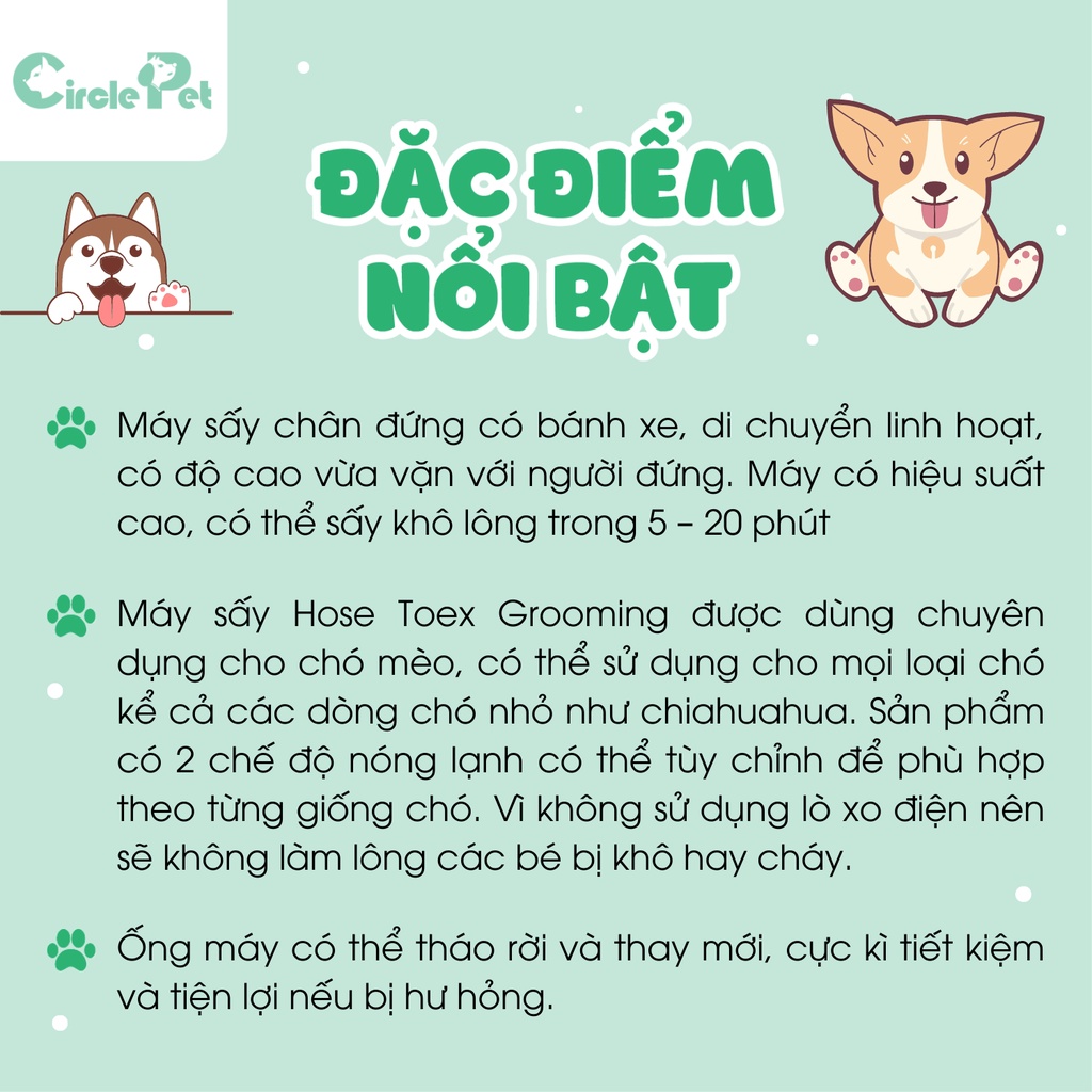 Ống Hard Pipe Gắn Máy Sấy Hose TOEX GROOMING Tiết Kiệm Và Tiện Lợi - Circle Pet