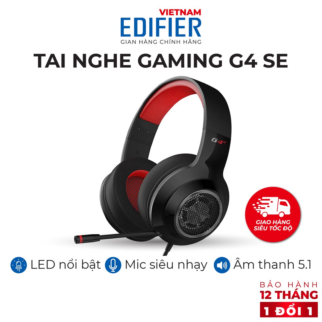 Tai nghe gaming âm thanh 5.1 EDIFIER G4 SE Kèm Mic đàm thoại Khử tiếng ồn - Hàng chính hãng Bảo hành 12 tháng 1 đổi 1