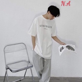 Áo thun 3158 in chữ stronger - phông dáng rộng tay lỡ in 5d sắc nét cute cá tính unisex freesize