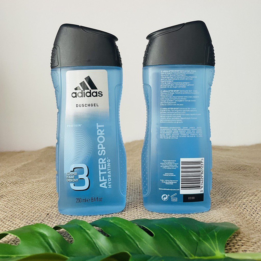 Dầu gội sữa tắm sữa rửa mặt Adidas 3 trong 1 tắm gội toàn thân 400ml Châu Âu
