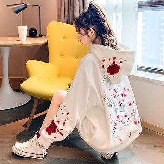 Áo Hoodie Dáng Dài Form Rộng Phong Cách Hàn Quốc Cho Nữ