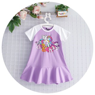 Đầm thun cotton hoạt hình ngựa Pony size đại