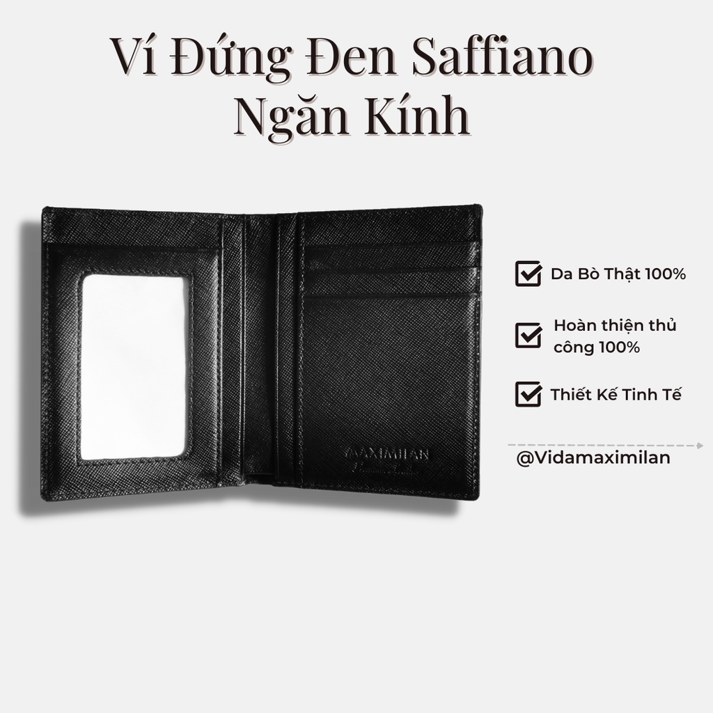 VÍ ĐỨNG BASIC ĐEN ĐỎ / ĐEN/ XANH LÁ DA BÒ THẬT 100% -  - Follow shop giảm 20K